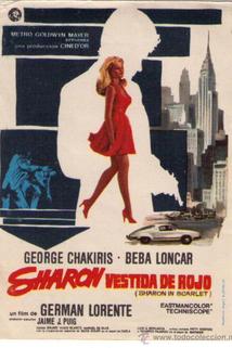 Sharon vestida de rojo