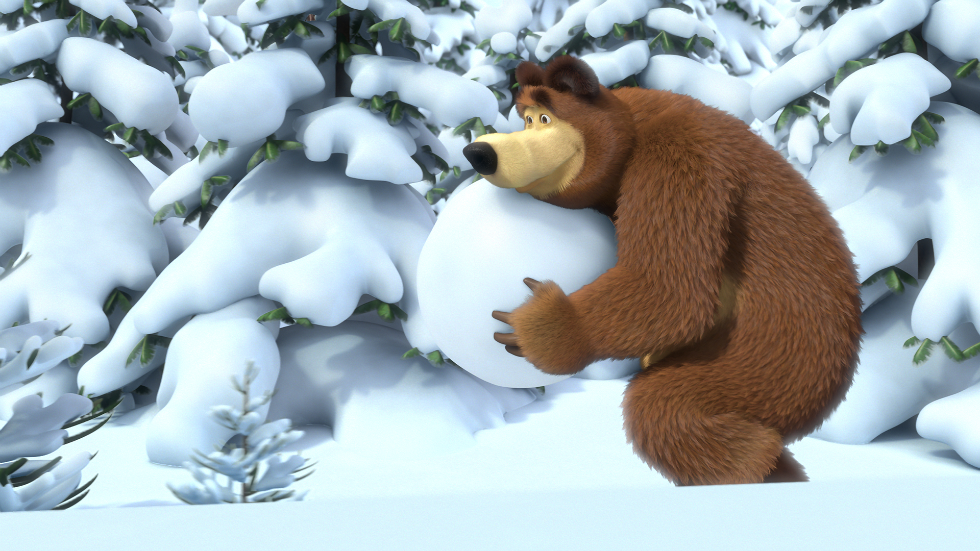 Снег приходит маша и медведь. Маша и медведь следы невиданных зверей.
